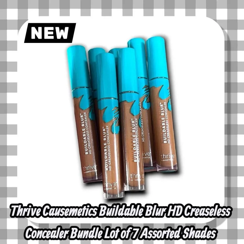 New Thrive Causemetics Buildable Blur HD Creaseless Concealer Bundle Lot of 7 As